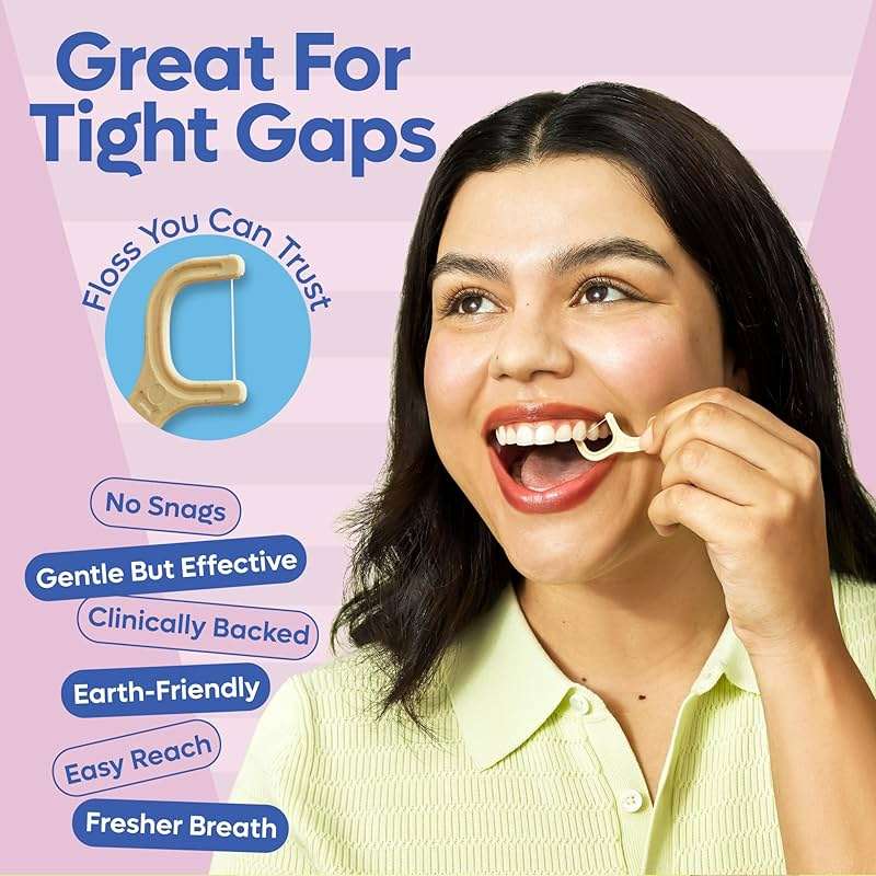 SmartLifeco Eco-Friendly Dental Floss Picks (200ct) - Flossers Made With Straw Wheat Blend, Strong Anti-Shred Thread For Tight Gaps, Tooth Pick Stick For Adults, Soft on Gum & Teeth, Vegan, Unflavored - Image 3