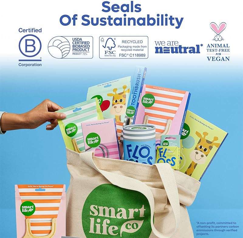 SmartLifeco Eco-Friendly Dental Floss Picks (200ct) - Flossers Made With Straw Wheat Blend, Strong Anti-Shred Thread For Tight Gaps, Tooth Pick Stick For Adults, Soft on Gum & Teeth, Vegan, Unflavored - Image 9