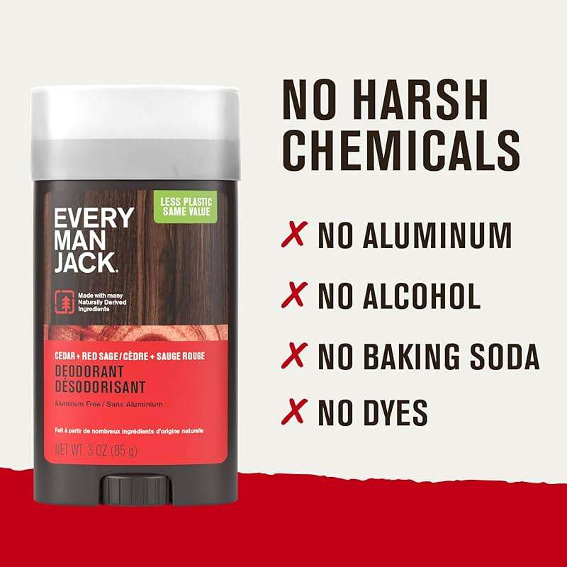 Every Man Jack Cedar + Red Sage Men’s Deodorant - Stay Fresh with Aluminum Free Deodorant For all Skin Types - Odor Crushing, Long Lasting, with Naturally Derived Ingredients - 3 oz - 2 Pack - Image 7