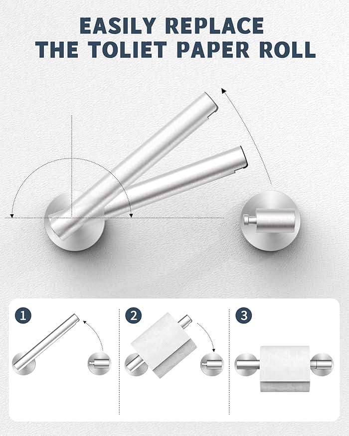 RARXTR Bathroom Toilet Paper Holder Wall Mount SUS304 Stainless Steel Double Post Pivoting Toilet Paper Roll Holder Wall Mounted for Bathroom RV Commercial Toilet Tissue Dispensers, Brushed Nickel - Image 5