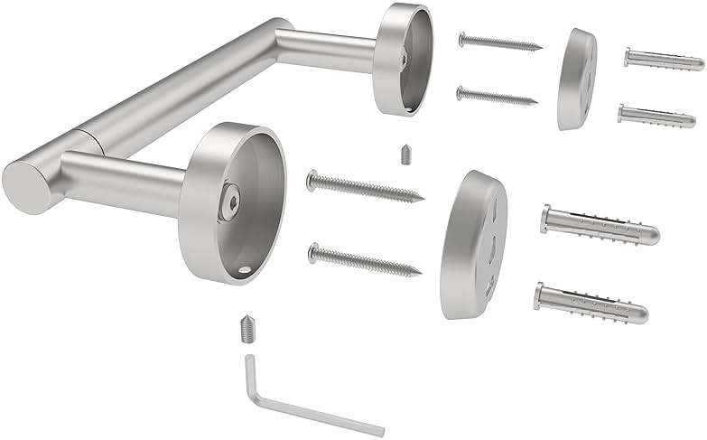 RARXTR Bathroom Toilet Paper Holder Wall Mount SUS304 Stainless Steel Double Post Pivoting Toilet Paper Roll Holder Wall Mounted for Bathroom RV Commercial Toilet Tissue Dispensers, Brushed Nickel - Image 6