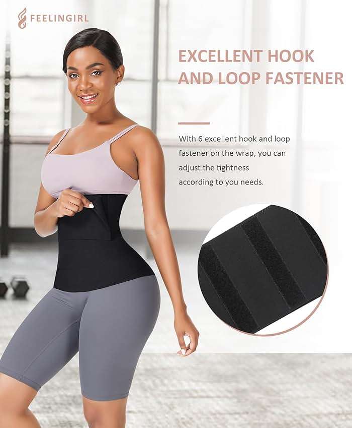 FeelinGirl Waist Trainer for Women Bandage Wrap Trimmer Belt Long Torso Tummy Wraps Belly Body Shaper Waist Trimmer Belt - Image 4