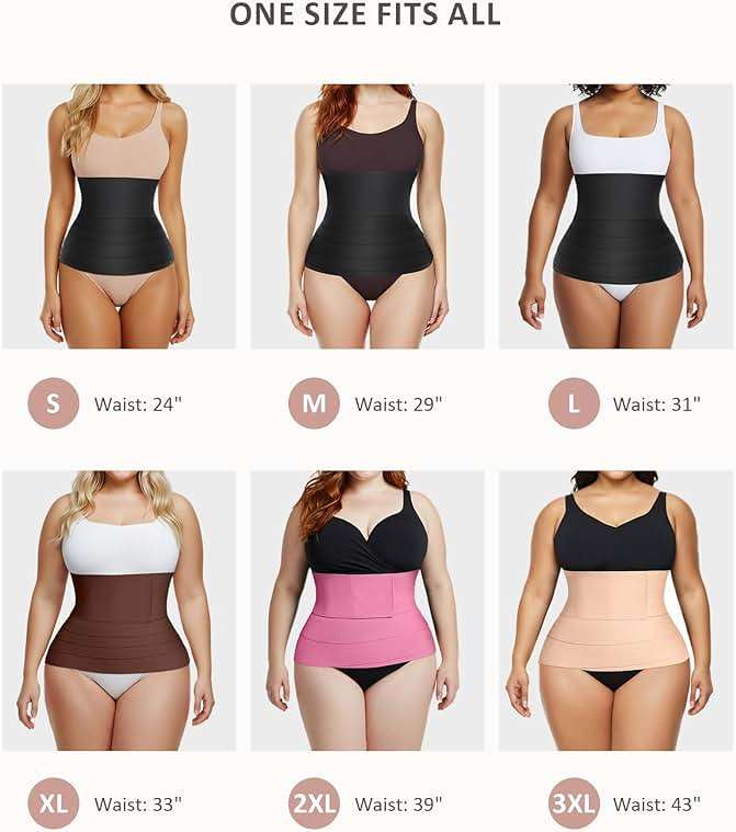 FeelinGirl Waist Trainer for Women Bandage Wrap Trimmer Belt Long Torso Tummy Wraps Belly Body Shaper Waist Trimmer Belt - Image 6