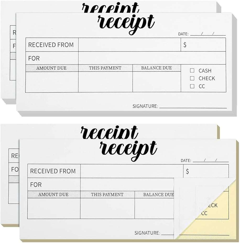 Spakon 4 Pieces Receipt Books Carbonless Pocket Size Receipt Book with Copies 6 x 2.8 Inch Carbon Copy Notepad Carbonless Copy Invoice Book Carbon Receipt Booklet for Boutique Business Supplies - Image 1