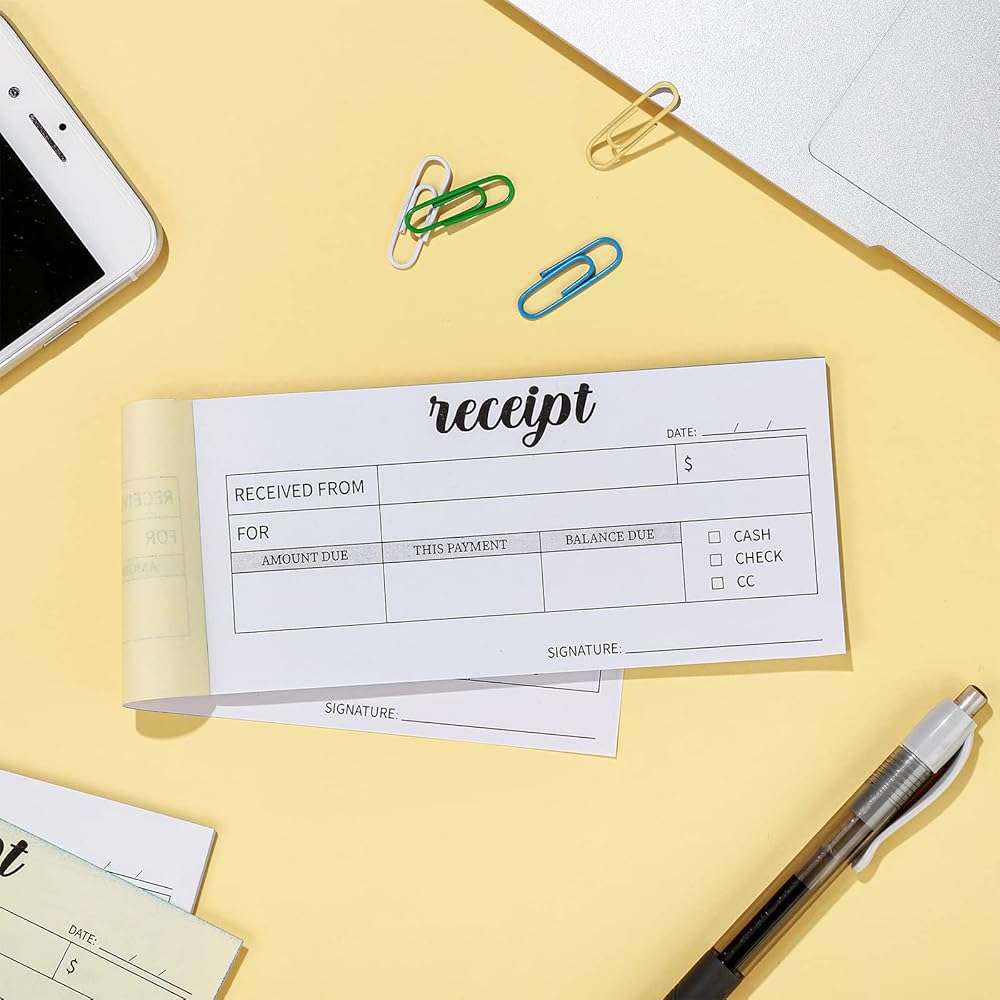 Spakon 4 Pieces Receipt Books Carbonless Pocket Size Receipt Book with Copies 6 x 2.8 Inch Carbon Copy Notepad Carbonless Copy Invoice Book Carbon Receipt Booklet for Boutique Business Supplies - Image 4
