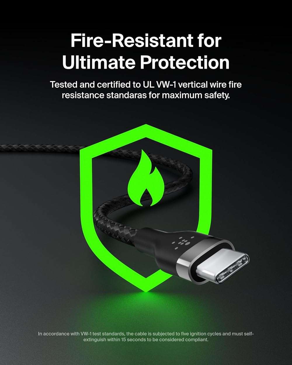Belkin BoostCharge Pro Flex Braided USB-C to USB-C Charger Cable (2M/6.6ft), USB-IF Fast Charging Cable for iPhone 16 Series, Macbook Pro, iPad Pro, Galaxy S25, S24, Nintendo Switch 2 & More - Black - Image 8