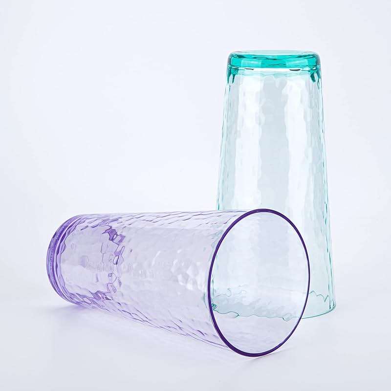 26-ounce Acrylic Highball Glasses Plastic Tumbler Larger Drinking Glasses, set of 6 Multicolor - Image 4