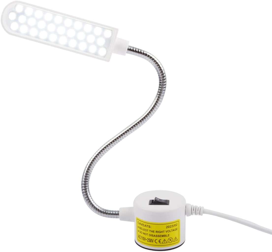AUTIDEFY 30LEDs Sewing Machine Light, 6 Watt Portable Work Light, Flexible Gooseneck Lampe with Magnetic Base for Workbench Lathe Drill Press(White) (2 Pack) - Image 2