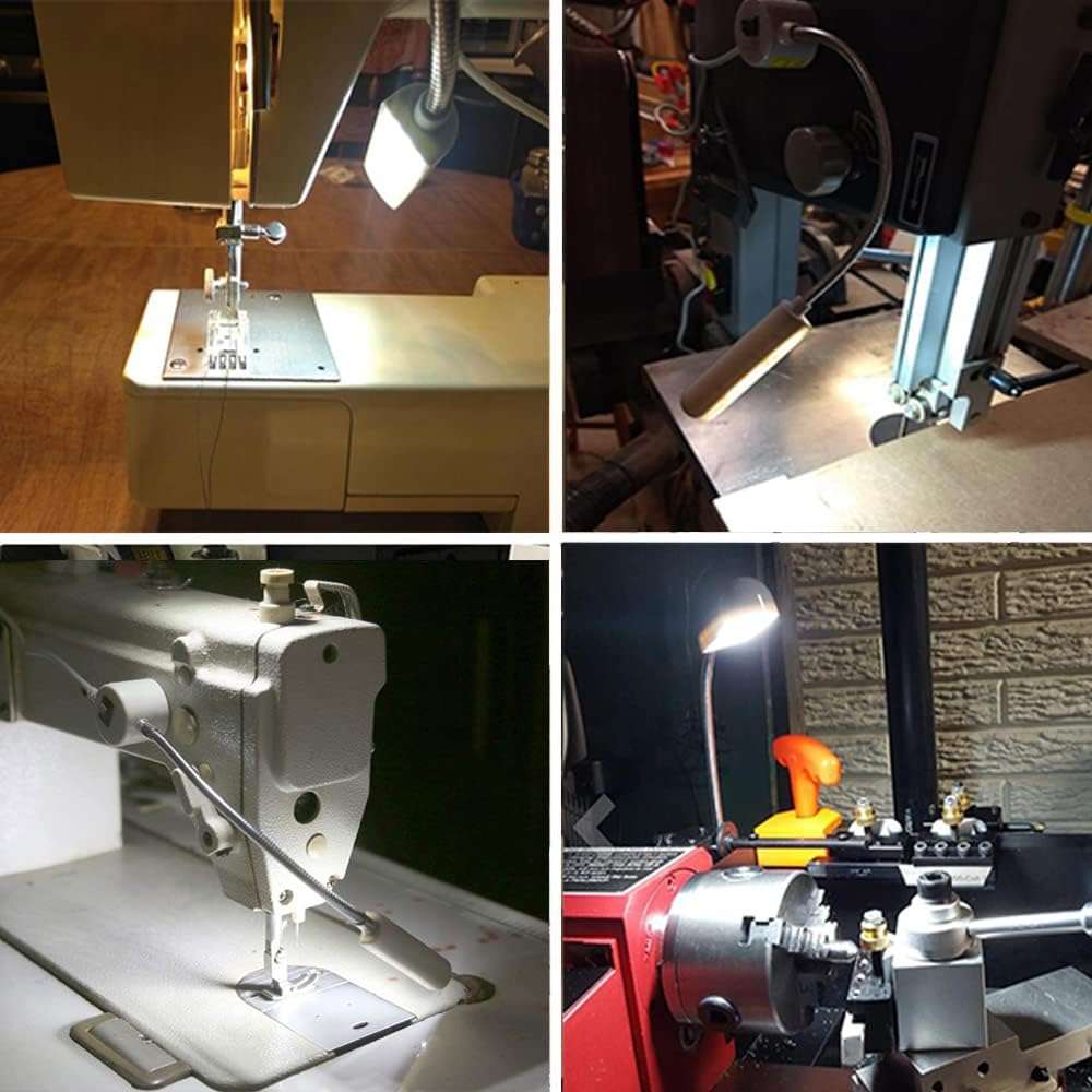 AUTIDEFY 30LEDs Sewing Machine Light, 6 Watt Portable Work Light, Flexible Gooseneck Lampe with Magnetic Base for Workbench Lathe Drill Press(White) (2 Pack) - Image 7