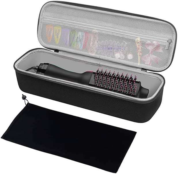 MOSISO Hard Travel Case Storage Bag Compatible with Revlon One-Step Hair Dryer Brush 1.0 & Plus 2.0, EVA Carrying Case Cover Protective Hard Shell Sleeve with Hot Air Brush Pouch, Black - Image 2