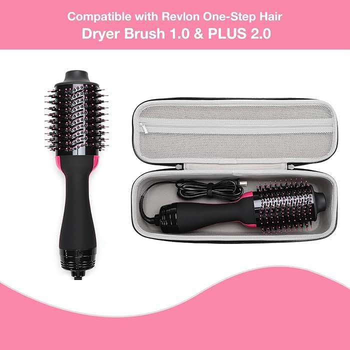 MOSISO Hard Travel Case Storage Bag Compatible with Revlon One-Step Hair Dryer Brush 1.0 & Plus 2.0, EVA Carrying Case Cover Protective Hard Shell Sleeve with Hot Air Brush Pouch, Black - Image 3