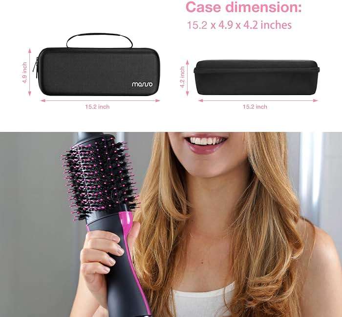 MOSISO Hard Travel Case Storage Bag Compatible with Revlon One-Step Hair Dryer Brush 1.0 & Plus 2.0, EVA Carrying Case Cover Protective Hard Shell Sleeve with Hot Air Brush Pouch, Black - Image 4