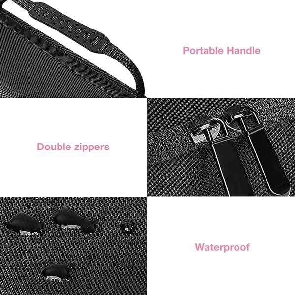 MOSISO Hard Travel Case Storage Bag Compatible with Revlon One-Step Hair Dryer Brush 1.0 & Plus 2.0, EVA Carrying Case Cover Protective Hard Shell Sleeve with Hot Air Brush Pouch, Black - Image 6