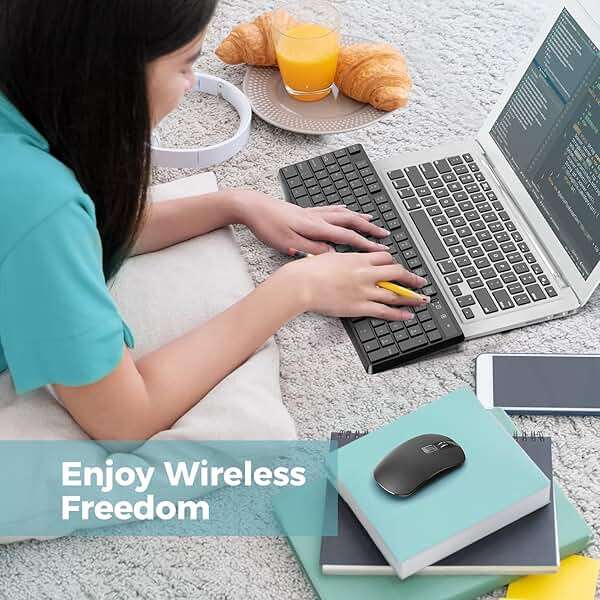 Wireless Keyboard and Mouse Combo, Lovaky 2.4G Full-Sized Ergonomic Keyboard Mouse, 3 DPI Adjustable Cordless USB Keyboard and Mouse, Quiet Click for Computer/Laptop/Windows/Mac (1 Pack, Black) - Image 7