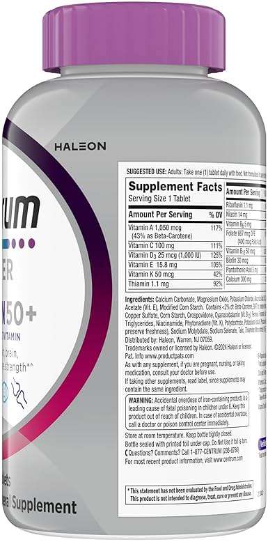 Centrum Silver Women's Multivitamin for Women 50 Plus, Multivitamin/Multimineral Supplement with Vitamin D3, B Vitamins, Non-GMO Ingredients, Supports Memory and Cognition in Older Adults - 200 Ct - Image 14