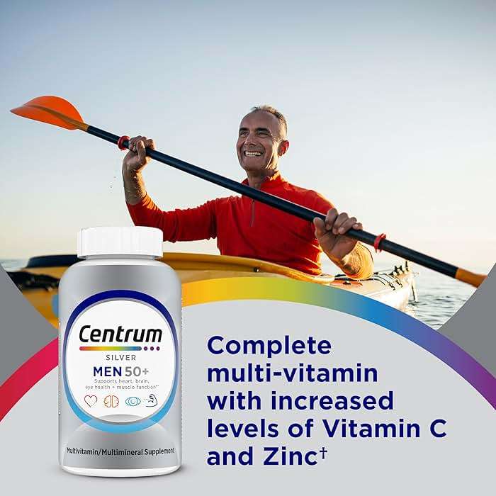 Centrum Silver Men's 50+ Multivitamin with Vitamin D3, B-Vitamins, Zinc for Memory and Cognition - 200 Tablets - Image 2