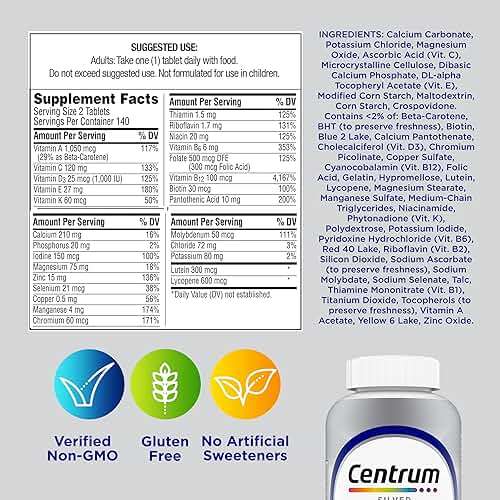 Centrum Silver Men's 50+ Multivitamin with Vitamin D3, B-Vitamins, Zinc for Memory and Cognition - 200 Tablets - Image 9