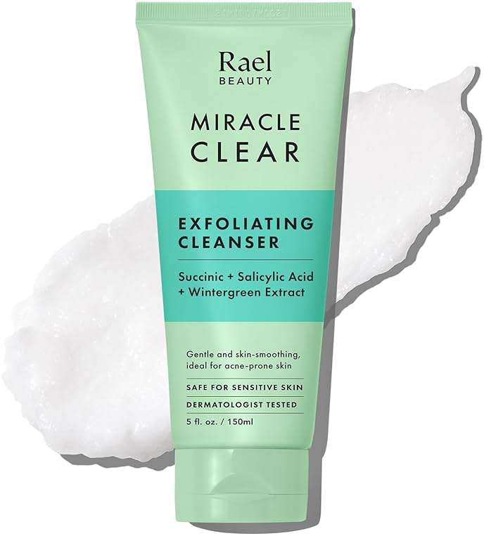 Rael Miracle Clear Facial Cleanser – Makeup Remover, Daily Face Wash, Gentle Deep Pore Cleansing Korean Skin Care for Oily & Combination Skin (Exfoliating Cleanser, 5.1 fl. oz) - Image 1