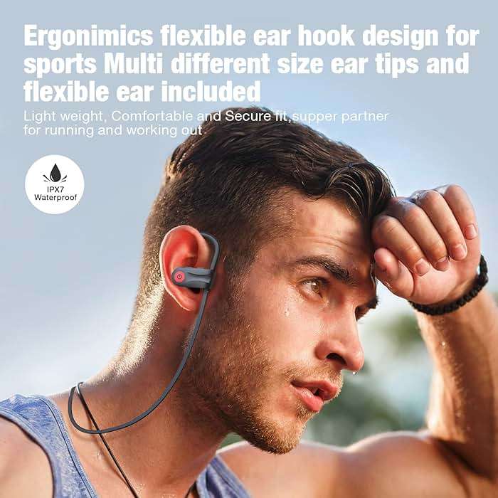 Boean Bluetooth Headphones, Wireless Headphones with 16 Hours Playtime Bluetooth 5.3 Wireless Earbuds HD Stereo Sound IPX7 Waterproof Earphones AI Music Generation Workout Headset for Running Sports - Image 2