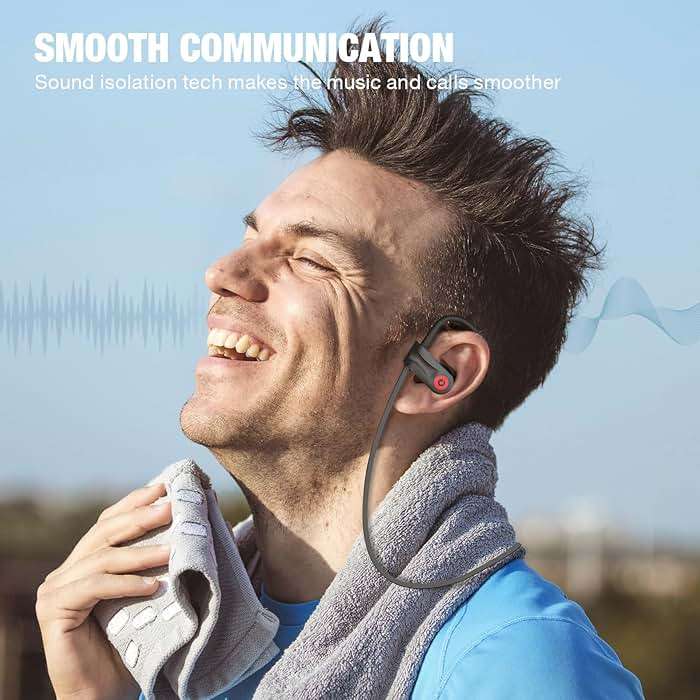 Boean Bluetooth Headphones, Wireless Headphones with 16 Hours Playtime Bluetooth 5.3 Wireless Earbuds HD Stereo Sound IPX7 Waterproof Earphones AI Music Generation Workout Headset for Running Sports - Image 7
