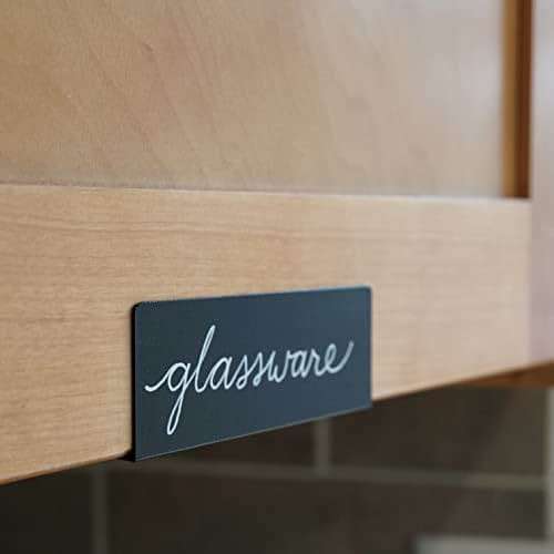 Clip-On Metal Cabinet and Drawer Labels – Reusable Chalkboard Labels for Kitchen, Bathroom, Dresser Drawers. Durable. Polished Edge. No Residue. - Image 2