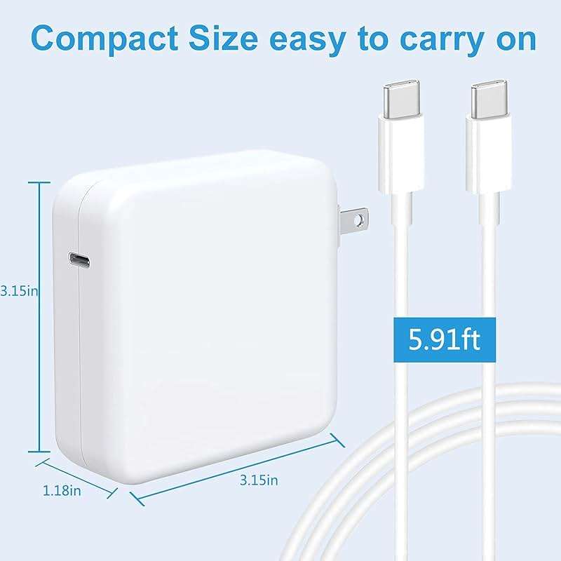 Mac Book Pro Charger - 96W USB C Charger Power Adapter for USB C Port MacBook Pro & MacBook Air 16 15 14 13 inch, Ipad and All C Device, USB c Laptop Chargers Included Cable - Image 3
