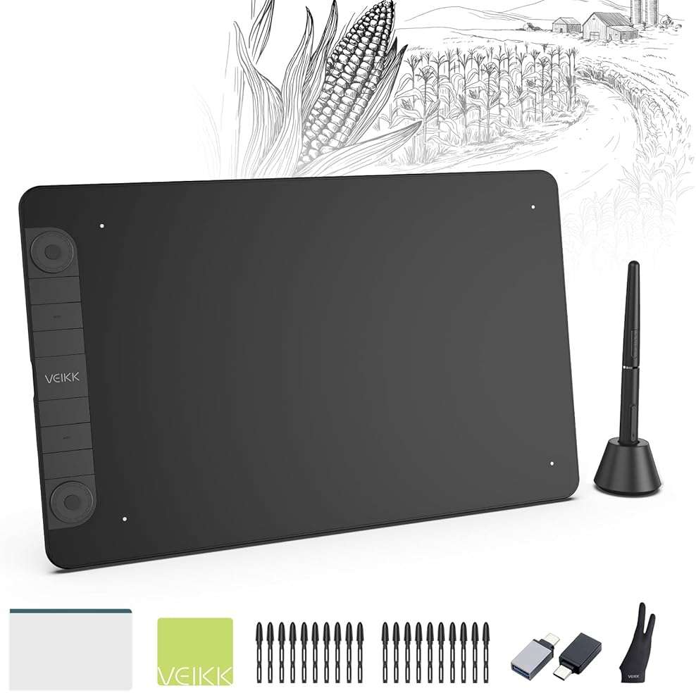 VEIKK VK1060PRO V2 Drawing Tablet 10x6 Inch Graphics Tablet with Battery-Free Pen and 8192 Professional Levels Pressure with Stand - Image 2