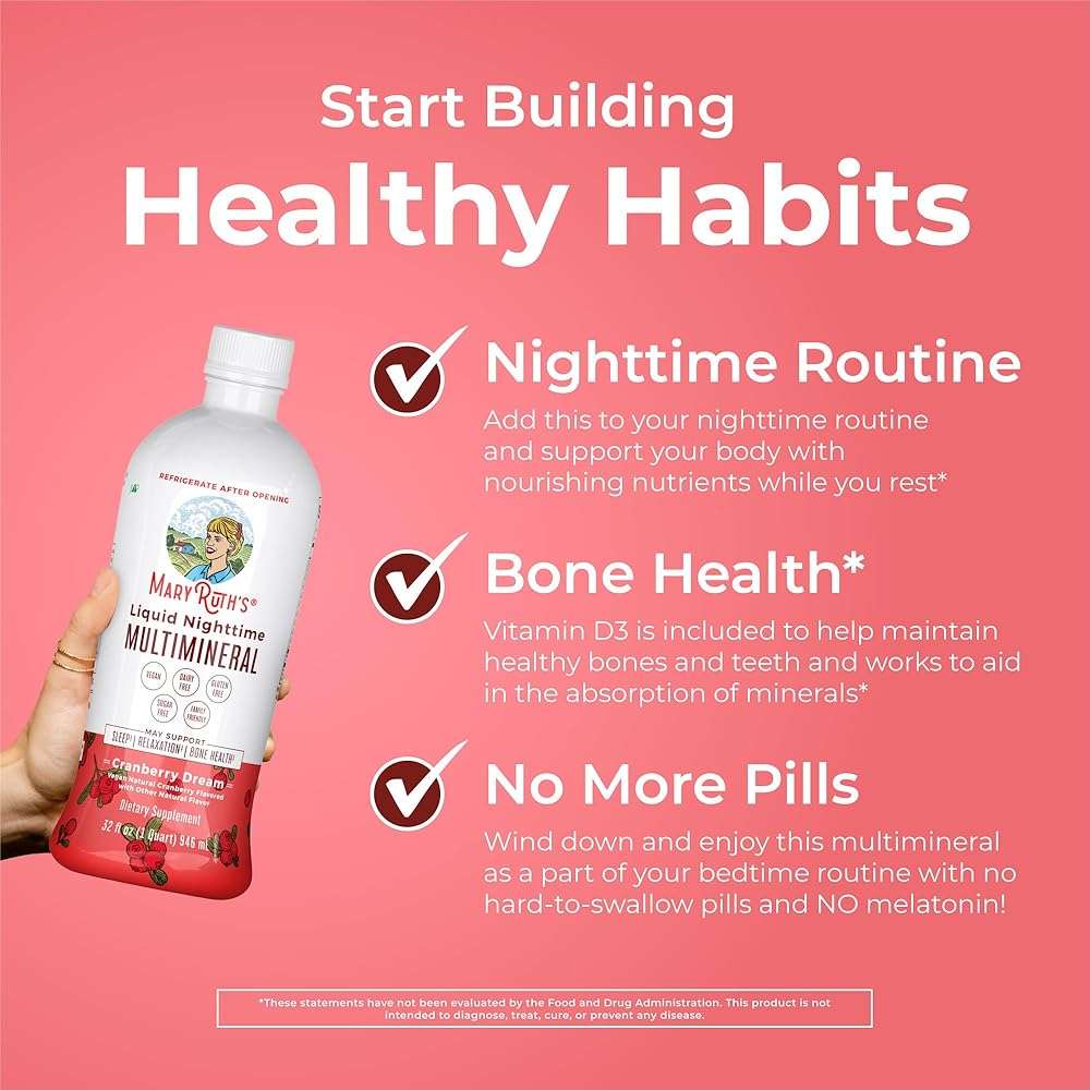 MARYRUTH'S Liquid Morning Multivitamin (Fruit Punch) & Liquid Nighttime Multimineral (Cranberry) | Clean Label Project Verified® | Vegan Vitamins for Energy, Bedtime, & Overall Health - Image 7
