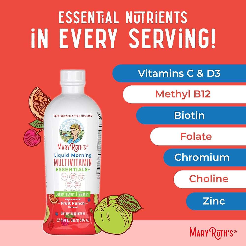 MARYRUTH'S Liquid Morning Multivitamin (Fruit Punch) & Liquid Nighttime Multimineral (Cranberry) | Clean Label Project Verified® | Vegan Vitamins for Energy, Bedtime, & Overall Health - Image 8