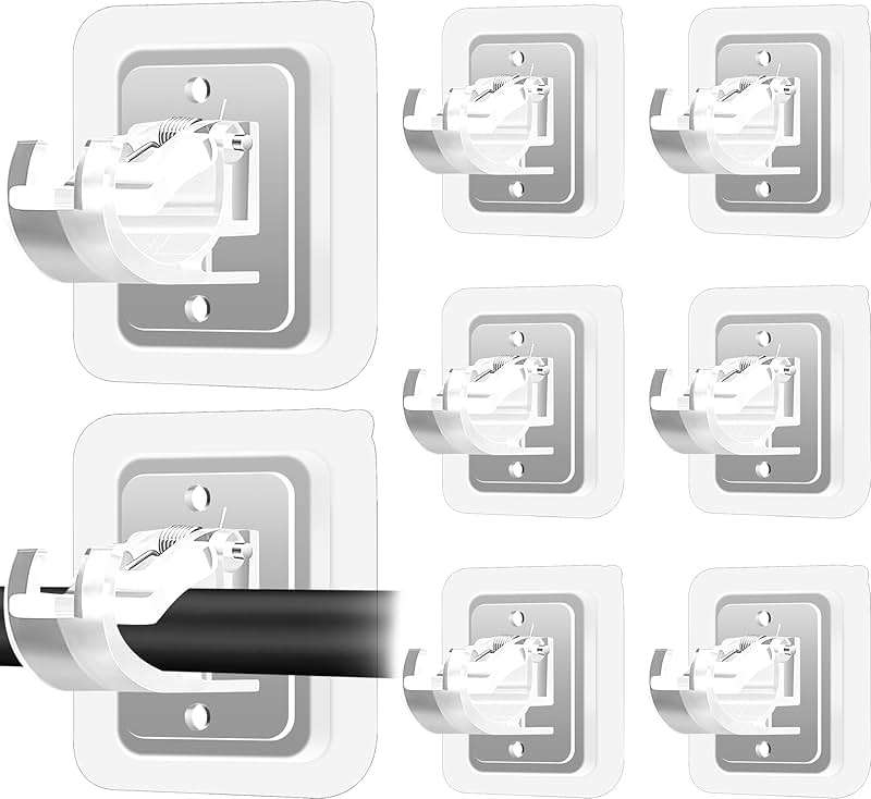 Codoule Self Adhesive No Drill Adjustable Curtain Rod Holder Hooks Brackets, Nail Free, No Drilling Hangers for Bathroom, Kitchen, Home, Bathroom and Hotel, Transparent, 8PCS - Image 1