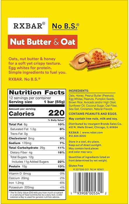RXBAR Nut Butter and Oat Protein Bars, Protein Snacks, Snack Bars, Honey Cinnamon Peanut Butter, 23.2oz Box (12 Count) - Image 3