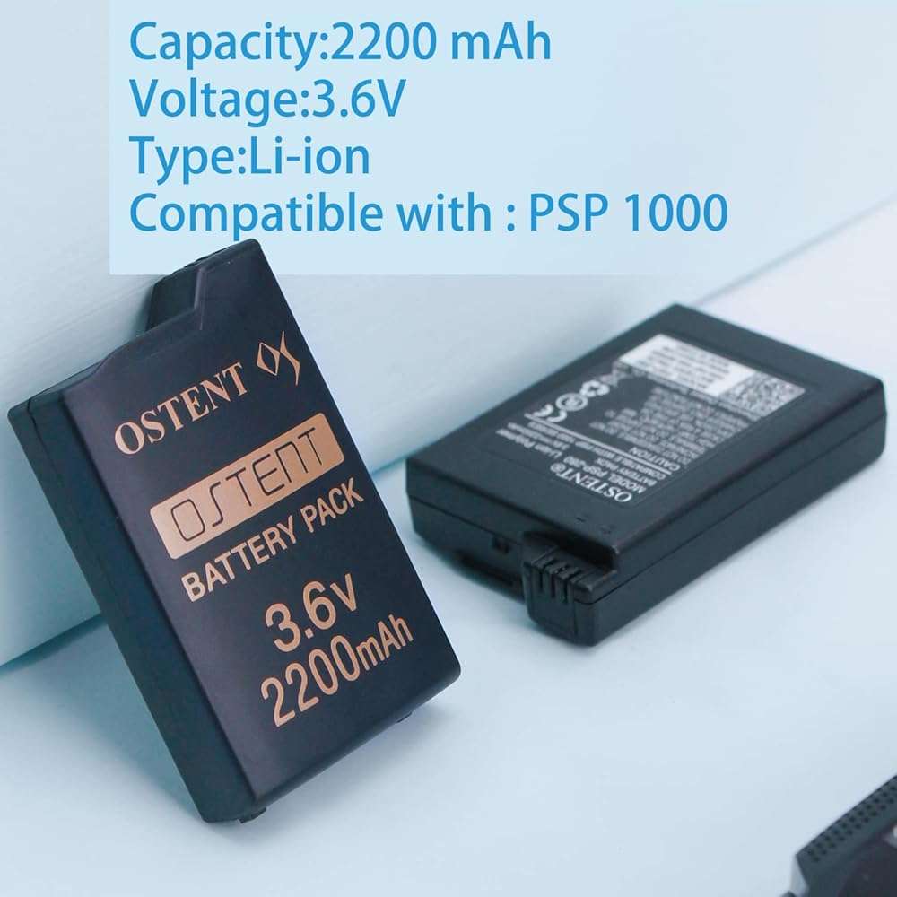 OSTENT Upgraded Version Real 2200mAh 3.6V Lithium Ion Li-ion Polymer Rechargeable Battery Replacement for Sony PSP 1000 PSP-280 Console Video Games - Image 5