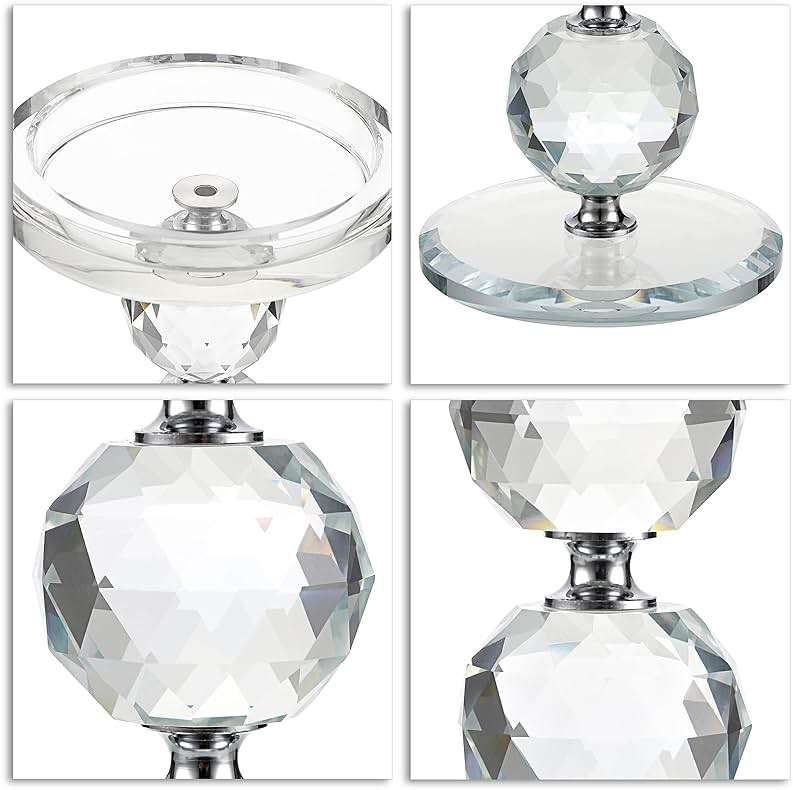 OwnMy Set of 3 Crystal Glass Pillar Candlestick Holders Clear Pillar Candle Holders Sets, Tealight Votive Candle Stands Modern Candle Centerpiece for Living Room Wedding Decor - Image 6