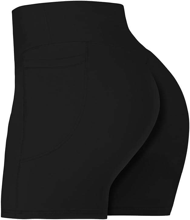 Sunzel No Front Seam Biker Shorts for Women with Pockets, Yoga Workout Gym Bike Shorts with Tummy Control - Image 1