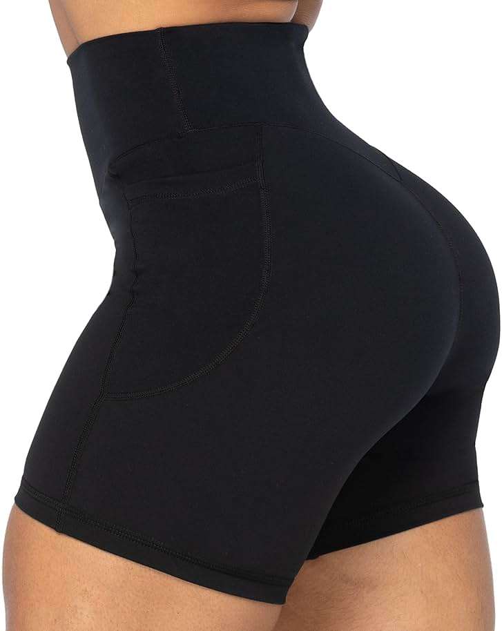 Sunzel No Front Seam Biker Shorts for Women with Pockets, Yoga Workout Gym Bike Shorts with Tummy Control - Image 3