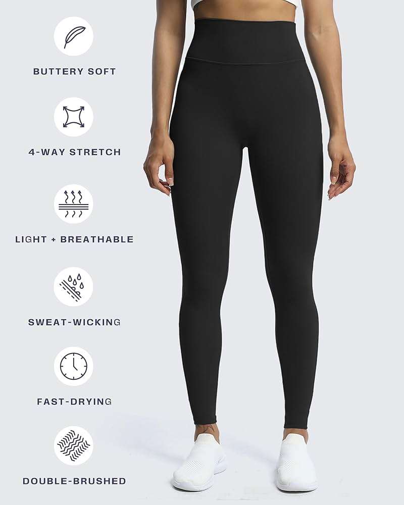 Aoxjox High Waisted Workout Leggings for Women Trinity Yoga Pants 26.5" - Image 5