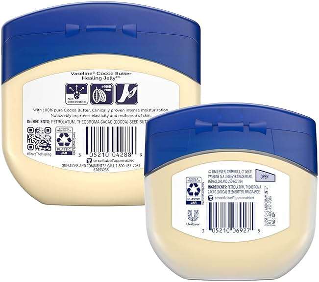 Vaseline Cocoa Butter Healing Jelly, 2-Size Variety Bundle – #1 Dermatologist-Recommended Skin Protectant, Healing Ointment for Sensitive and Dry Skin - Image 2