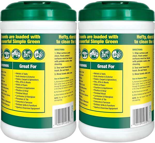 Simple Green Professional Grade Heavy-Duty Cleaning and Degreasing Towels, All-Purpose Cleaning Wipes, 75 count (Pack of 2) - Image 6