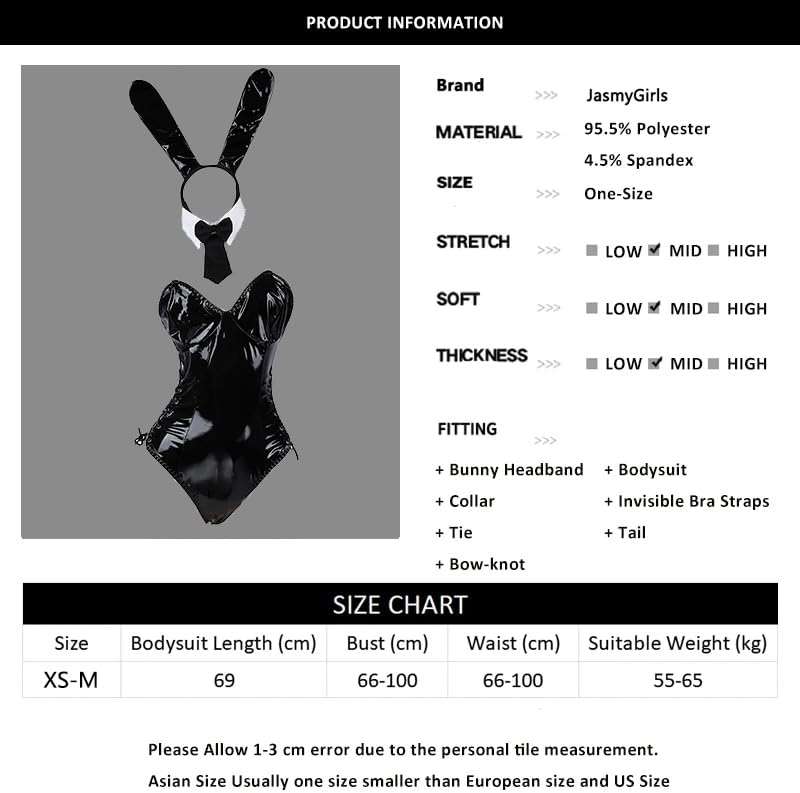 JasmyGirls Sexy Bunny Cosplay Lingerie for Women Halloween Role Playing Costumes Kawaii Femboy Clothes Anime Maid Outfit Goth Bodysuit - Image 7