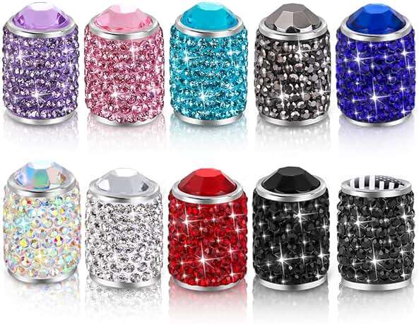 Bling Tire Stem Valve Caps, Crystal Tire Caps Shinny Rhinestone Universal Car Dustproof Tire Valve Caps for Car SUV Motorcycle Bicycle Truck (Purple) - Image 7