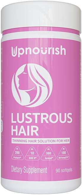 UpNourish Hair Growth Vitamins for Women - Proven Hair Supplement with KERANAT, DHT Blocker PHYTOPIN, Biotin 5000 mcg & SOD, Hair Vitamins for Faster Hair Growth, Hair Loss & Thinning Hair - 90 ct - Image 1