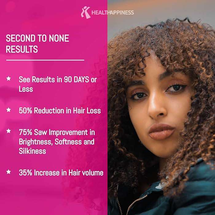 UpNourish Hair Growth Vitamins for Women - Proven Hair Supplement with KERANAT, DHT Blocker PHYTOPIN, Biotin 5000 mcg & SOD, Hair Vitamins for Faster Hair Growth, Hair Loss & Thinning Hair - 90 ct - Image 3