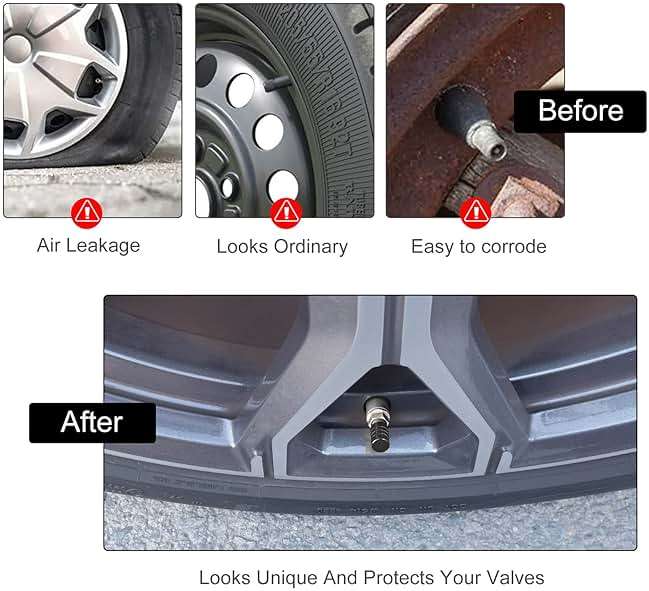 SINGARO 12PCS Tire Valve Stem Caps, Car Exterior Accessories, Aluminum Alloy Tire Valve Cap Set, Corrosion Resistant Leak-Proof Universal for Cars, Trucks, Motorcycles and Bicycles (Black) - Image 6