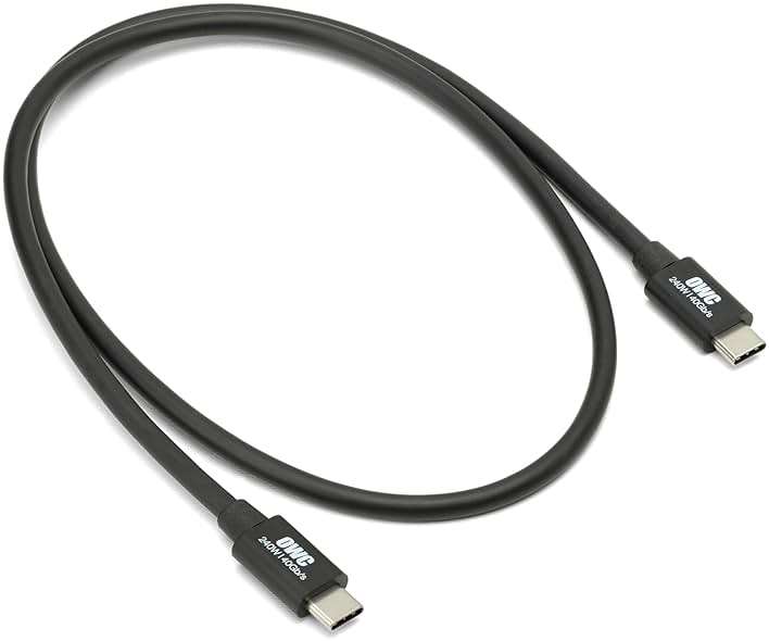 OWC 28-Inch Thunderbolt 4 and USB-C Cable with 40 GBPS Data Transfer, 240W Power Charging and 8K Video Capability (Black) - Image 1