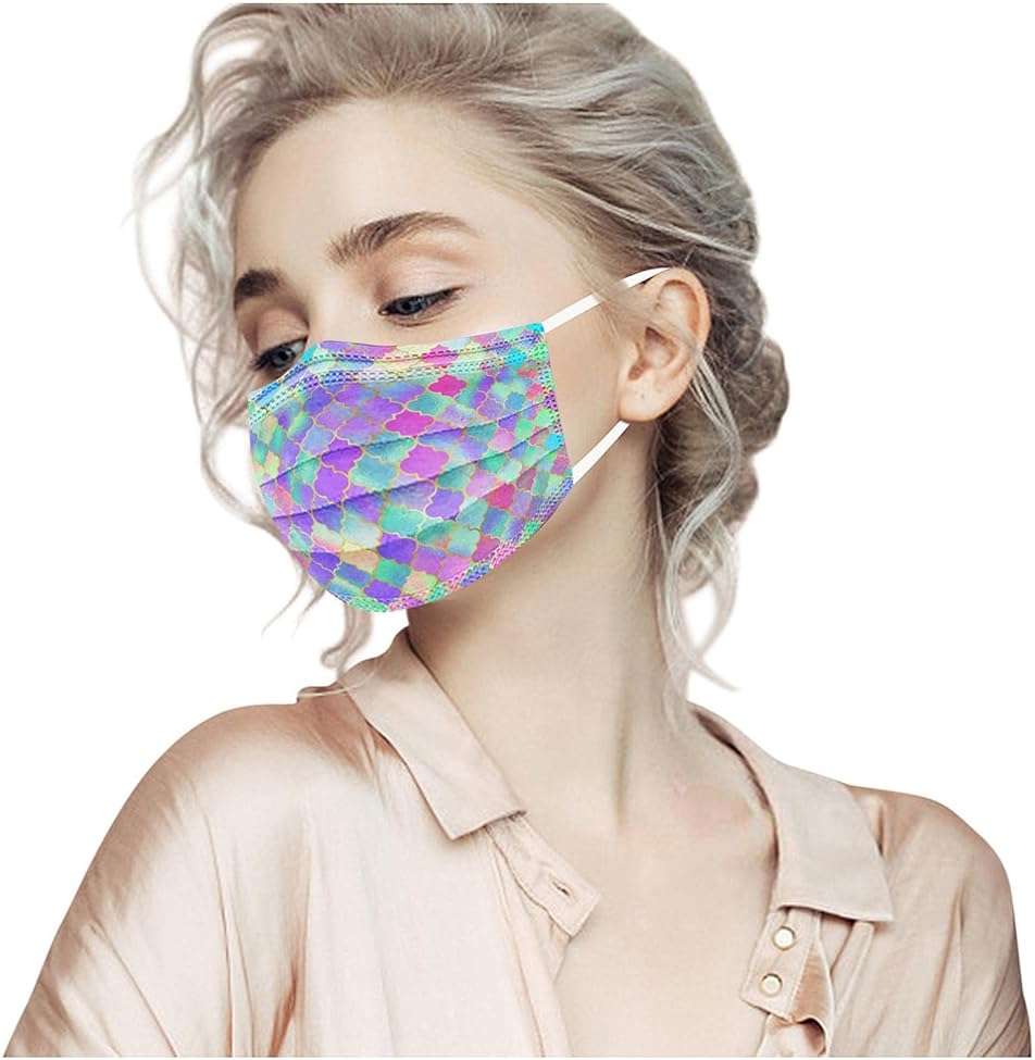 Peky 50PCS Tie Dye Face_Mask for Adults,3 Ply Breathable Cute Disposable_Masks for Women,Gradient FaceMask with Desgin for Daily Use - Image 7