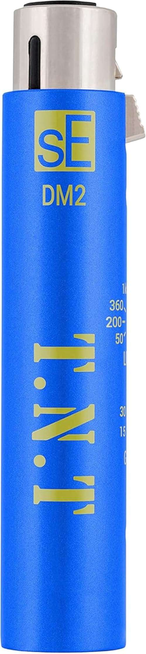 sE Electronics DM2 TNT Ultra-Slim Inline Microphone Preamp for Ribbon & Dynamic Microphones - Mic Preamp with 2 Gain Settings (+15dB or +30dB) & 8 Load Settings (50 Ohm-10 M Ohm) (Blue) - Image 1
