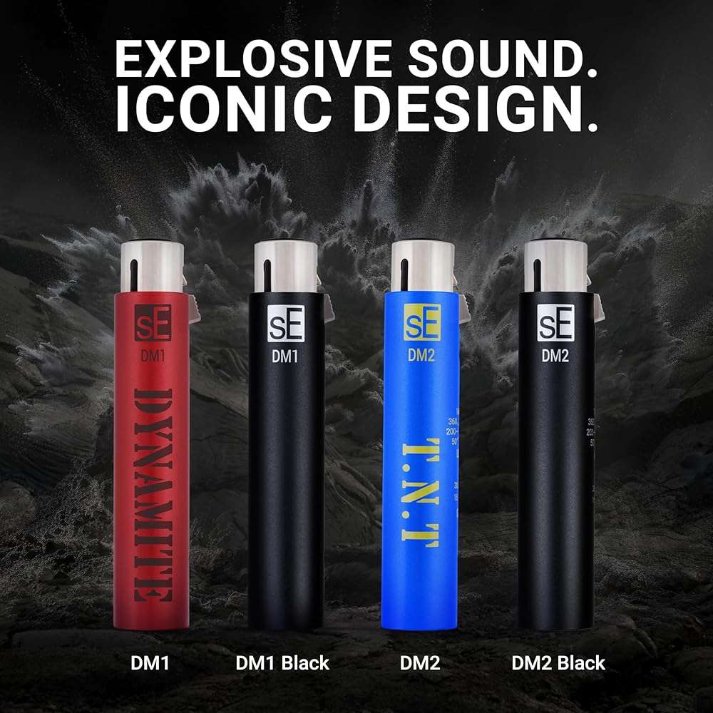sE Electronics DM2 TNT Ultra-Slim Inline Microphone Preamp for Ribbon & Dynamic Microphones - Mic Preamp with 2 Gain Settings (+15dB or +30dB) & 8 Load Settings (50 Ohm-10 M Ohm) (Blue) - Image 6