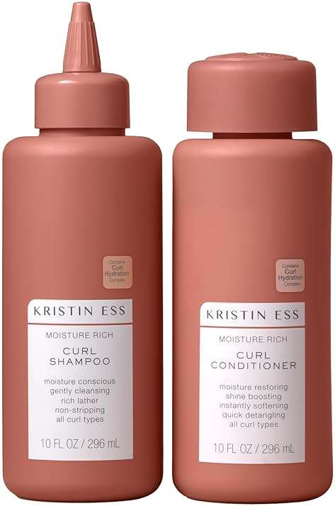 Kristin Ess Hair Curl Shea Butter Shampoo and Conditioner Set for Curly Hair Bounce + Shine - Anti Frizz Moisture + Deep - Clean + Vegan Product for All Curls 2A-4C - Image 1