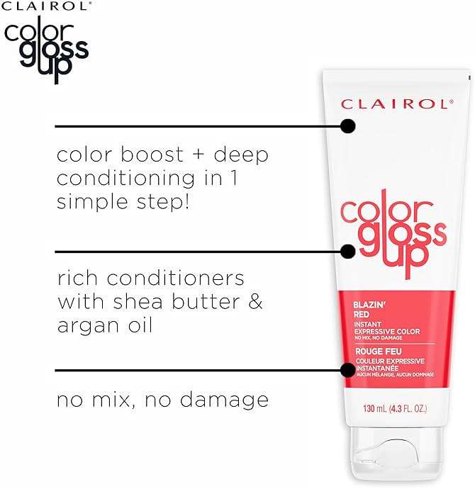 Clairol Color Gloss Up Temporary Hair Dye, Blazing Red Hair Color, Pack of 1 - Image 5