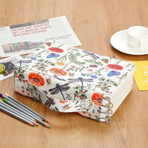 Lbxgap 200 Slots Colored Pencil Case Organizer, 4-Layer Zipper Pencil Bag with Handle, Large Capacity Portable Art Supply Organizer for Watercolor Pencils, Gel Pens for Artist - Image 2